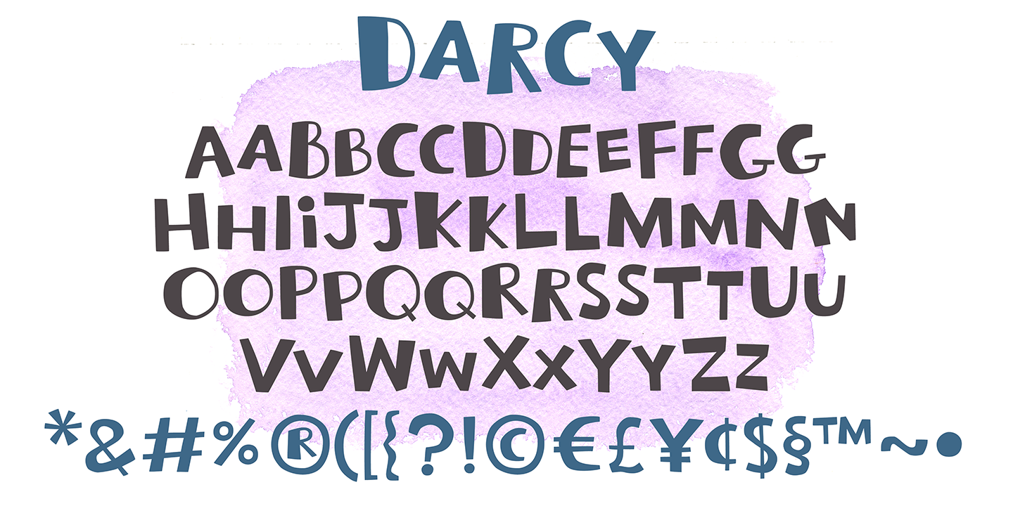 Beispiel einer Darcy Prints-Schriftart